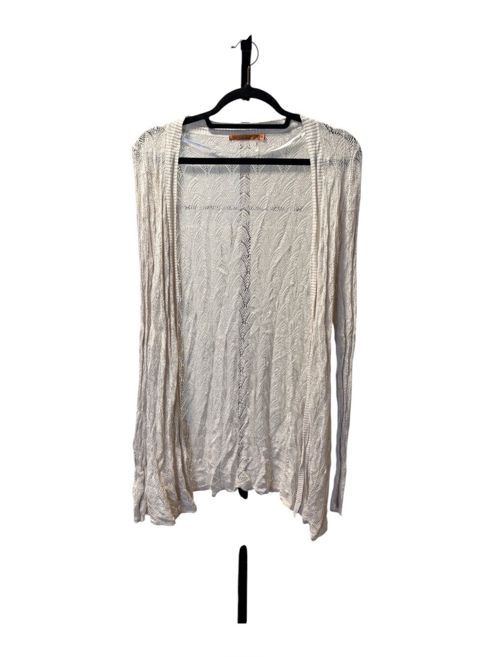 Belldini Cream Open-Front Lightweight Knit Cardigan